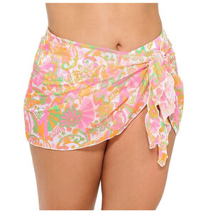 Juniors Ninty-Nine° Swim Wrap Sarong Cover up One Size Pink green orange NWT